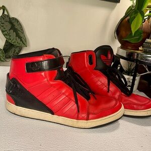 Adidas Red and Black High-Tops